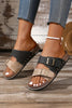 Coffee Two-tone Retro Buckle Straps Hollowed Faux Suede Slippers by Wild and Free Boutique