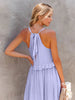 Romantic Ruffled Sleeveless Tiered Maxi Dress with Pockets Elegant & Chic Statement Beautiful Design Dress by Stevvex