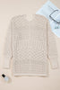 Jet Stream Mix Pattern Hollow Knit Open Front Cardigan