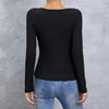 Cross‑collar long sleeve slim tee by FitiqueFit