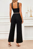 Crisscross Cutout Sleeveless Wide Leg Jumpsuit
