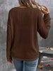V-Neck Waffle Knit T-Shirt by Simply Love