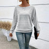 Women’s Textured Round-Neck Long-Sleeve Pullover by FitiqueFit