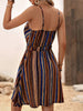 Women’s Deep V-Neck Striped Slip Dress by FitiqueFit