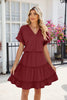 Short Sleeve Tiered Mini Dress Feminine & Flowy Modern Women Summer Dress by Stevvex