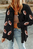 Black Fleece Football Graphic Buttoned Front Shacket by Wild and Free Boutique