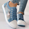 Floral Embroidered Polka Dot Print Sneakers — Women’s Casual Canvas Shoes by FitiqueFit