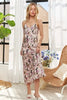 New Summer Watercolor V-Neck Midi Cami Dress For Women – Artistic, Elegant, Dreamy, Fashionable, Stylish, Romantic Charm by Stevvex