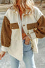 Women Cute Sherpa Jacket with Button Closure and Collared Neck in Elegant Retro Style by Stevvex