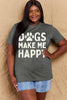 Simply Love Full Size DOGS MAKE ME HAPPY Graphic Cotton T-Shirt by Simply Love