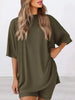 Full Size Half Sleeve T-Shirt and Shorts Set Plus Size by Simply Love