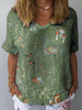 Artistic Retro Digital Print Pullover Top – Women’s Chinese Style by FitiqueFit