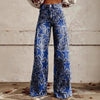 Women's Printed Flare Pants – Mid-Waist Full Length Plus Size by FitiqueFit