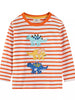 Children's Dinosaur Applique Striped Long Sleeve T-Shirt by Simply Love