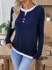 Ribbed Knit Long Sleeve Fake Two-Piece T-Shirt by Simply Love