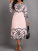 Ladies' Round Neck Printed Fashionable Dress by FitiqueFit