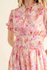 Full Size Smocked Waist Printed Midi Dress For Women – Elegant Smocked Midi Dress, Flattering Printed Midi Dress, Comfortable Fluttering Smocked Waist Dress, Vibrant Print Midi Dress, Chic Floral Midi Dress, Versatile Midi Dress by Stevvex
