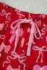 Red Sweet Bow Print Ruffled Short Sleeve Shirt Shorts 2pcs Pajama Set by Wild and Free Boutique