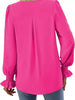 V-Neck Long Sleeve Ruffle Cuff Blouse by Wild and Free Boutique