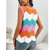 Women’s Rainbow-Striped Cropped Sweater Vest by FitiqueFit