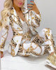 Women's Printed Coat & Trousers Two-Piece Set – 19 Prints, Casual Fashion Suit by FitiqueFit