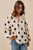 BiBi Polka Dot Exaggerated Balloon Sleeves Blouse by FitiqueFit