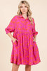 Zebra Print Button Down Shirt Mini Dress For Women – Fluttering, Bold and Fashion-Forward Dress with Pocketed Tiered Design by Stevvex