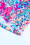 Multicolor Abstract Print Boho Flounce Hem Sleeveless Shirt