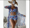 Mesh Cover-Up Three-Piece Swimwear Set – Bikini with Leg-Length Briefs by FitiqueFit
