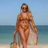Women's Printed Bikini Three-Piece Swimwear Set by FitiqueFit