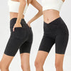 High-Waist Stretchy Denim Shorts with Pockets – Slimming Casual Fitness Shorts by FitiqueFit