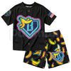Dabbing Banana Retro American Flag Baseball Jersey Set – Toddler Athletic Mesh Outfit
