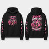 Unisex Pink Breast Cancer Awareness Horror Print Hoodie – Scary Movie Character Graphic Pullover, Halloween Pink Ribbon Support Sweatshirt