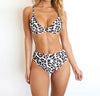 High Waist Swimwear Women Push Up Beachwear Women High Waist Two Piece Bikini Swimsuit Halter Twist Front Bathing Suit Swimwear Solid Bathing Suit Animal Leopard Female Swimsuit Women Bikini by Stevvex