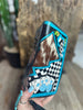 Turquoise Rocker Electric Rodeo Large Zippered Wallet by Neon Spur
