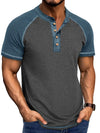 Men's Raglan Henley Color Block T-Shirt