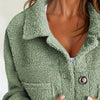 Plus Size Women’s Solid Color Sherpa Jacket by FitiqueFit