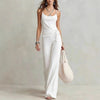 Women's Solid Color Sleeveless Top & Pants Two-Piece Set by FitiqueFit