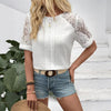 Women’s Lace Trim Casual Blouse Shirt by FitiqueFit