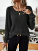 Ribbed Knit Long Sleeve T-Shirt by Simply Love