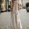 Halterneck Loose Two-Piece Set | Pleated Asymmetric Pocket Set by FitiqueFit