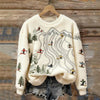 3D Digital-Print Flannel Slim-Fit Crew-Neck Sweatshirt by My Store
