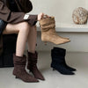 Pointed Toe Mid-Calf High Heel Boots for Women by FitiqueFit
