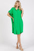 Button Down Flounce Sleeve Dress with Pockets – Casual, Comfortable, Feminine and Functional Dress with Button Front and Flounce Sleeves by Stevvex