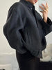 Autumn Casual Full Size Drop Shoulder Snap Down Jacket with Buttoned Front and Pockets by Stevvex