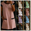 Women's Color-Block T-Shirt Mini Dress – Pocket Straight Cut by FitiqueFit