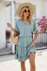 Short Sleeve Tiered Mini Dress Feminine & Flowy Modern Women Summer Dress by Stevvex