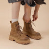 Women's Retro Chunky Heel Mid-Calf Martin Boots – Side Zipper by FitiqueFit