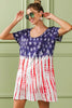 American Flag Theme Tee Dress – Patriotic Flag Tee Dress, American Pride Dress, Summer Flag Dress, Casual Flag Dress, Stylish Tee Dress, Fourth of July Dress, Flag Print Dress by Stevvex