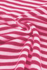 Pink Contrast Trimmed Striped Drop Shoulder Sweater